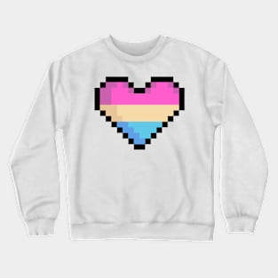 Pixel Pansexual Flag Heart Crewneck Sweatshirt